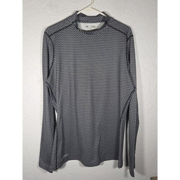 Under Armour Women Black Star Print Coldgear Mock Turtleneck Cold Gear Fitted XL - Picture 1 of 5